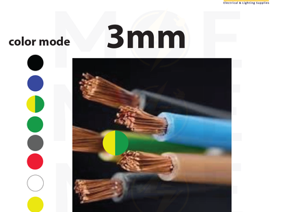 Liban Cables Single Core Flexible 3mm Green/Yellow | NYAF | شريط مفرد شعري اخضر/ اصفر