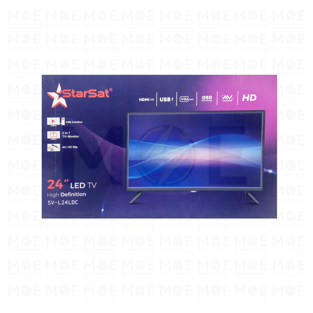 StarSat LED 2 in 1 TV. Monitor HD ACDC 12V 24inch  SV-L24LDC - تلفزيون ليد كهرباءبطارية 