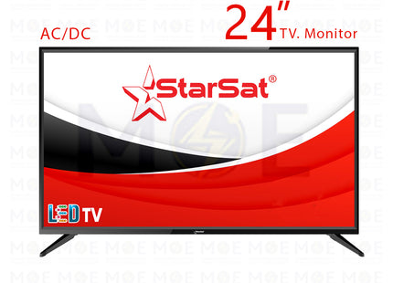 StarSat LED 2 in 1 TV. Monitor HD ACDC 12V 24inch  SV-L24LDC - تلفزيون ليد كهرباءبطارية 
