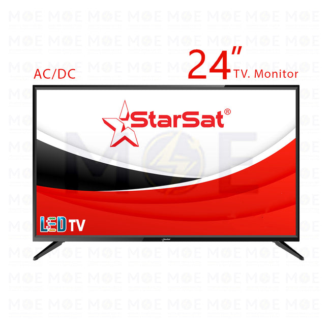 StarSat LED 2 in 1 TV. Monitor HD ACDC 12V 24inch  SV-L24LDC - تلفزيون ليد كهرباءبطارية 