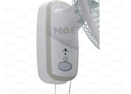 JTC Rechargeable Wall Fan with Remote Control & 4 Pieces LED & Timer White 40W 18inch | JF-1118R | مروحة حائط تشريج مع ضوء ليد خمس فراشات ابيض