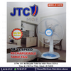 JTC Rechargable Table fan with 4 Pieces LED & Timer & USB Port White 14inch | JF-5401B مروحة طاولة تشريج مع ضوء لد خمس فراشات ابيض