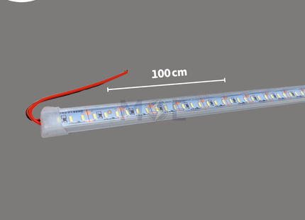 Mega Aluminum LED Tube Light Fixture With Transparent Cover Daylight DC 12V 30W 100cm | شاسي ليد رفيعة المنيوم غطا شفاف دايلايت