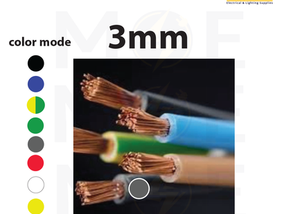 Liban Cables Single Core Flexible 3mm Gray | NYAF | شريط مفرد شعري رمادي