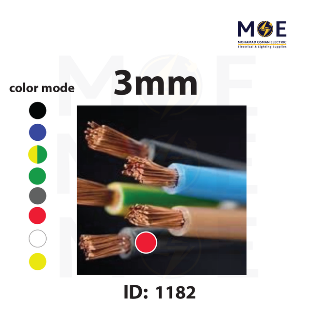 Liban Cables Single Core Flexible 3mm Red | NYAF | شريط مفرد شعري احمر