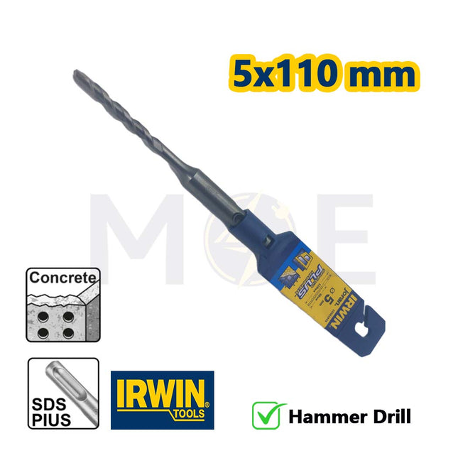 Irwin SDS Plus Hammer Drill Bit 5mm (TL:110mm , WL:50mm) | 10501945
