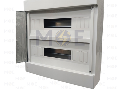 Elettrocanali IP40 Plastic Surface Mount Distribution Board Smoked Door Gray (400x400x130mm) 2Rx18module 36mod. | تابلو بلاستيك ظاهر غطا شفاف رمادي
