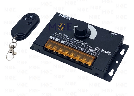 LED Controller Dimmer Single Color LED Strip Light with Remote Control 5-24V 360W 3x30A 1Ch | ديمر كونترول لستريب ليد لون واحدمخارج مع ريموت كونترول