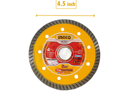 INGCO Ultrathin Diamond Wet Cutting Disc 115x22.2mm | DMD031151HT