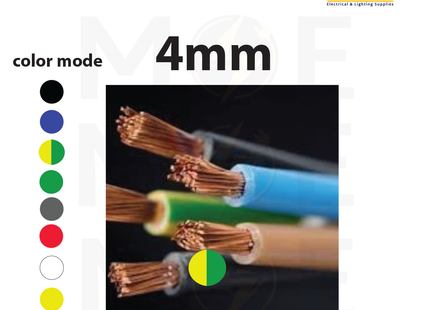 Liban Cables Single Core Flexible 4mm Green/Yellow | NYAF | شريط مفرد شعري اخضر/ اصفر