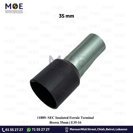 SEC Insulated Ferrule Terminal Brown 35mm | E35-16