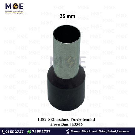 SEC Insulated Ferrule Terminal Brown 35mm | E35-16