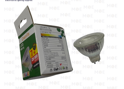 Greenlite LED Spot Lamp Dimmable WarmWhite GU5.3 MR16 7W | لمبة سبوت ليد ورم وايت