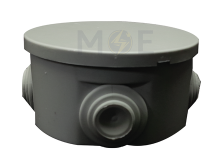 Aelifv Surface Distribution Mounting Box Round With Cable Gland Gray 80x50mm | 80x50 | علبة مدورة ظاهرة مع جوان رمادي