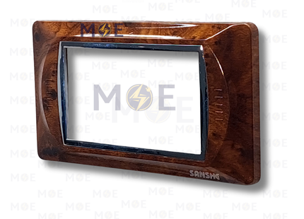 Sanshe Plastic Cover Plate Brown Bronze With Chrome 4module | KH34100 | بلاك بلاستيك بني برونز مع كروم