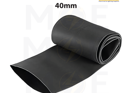 SEC Heat Shrink Tube Black 125 degree 600V 40mm | HP-DRS-40 BK | عازل حرارة للكابلات والبطاريات اسود