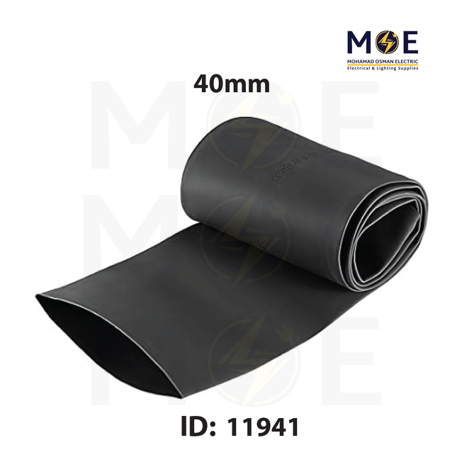 SEC Heat Shrink Tube Black 125 degree 600V 40mm | HP-DRS-40 BK