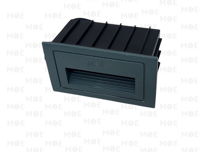Goldenlight Garden/Stairs Light LED Recessed Rectangular Wall Lamp/Applique Dark Gray Warmwhite (100x57mm) 5W | GDS2031 | ابليك درج ليد مستطيل مخفي رمادي ورم وايت