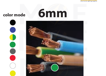 Liban Cables Single Core Flexible 6mm Green | NYAF | شريط مفرد شعري اخضر