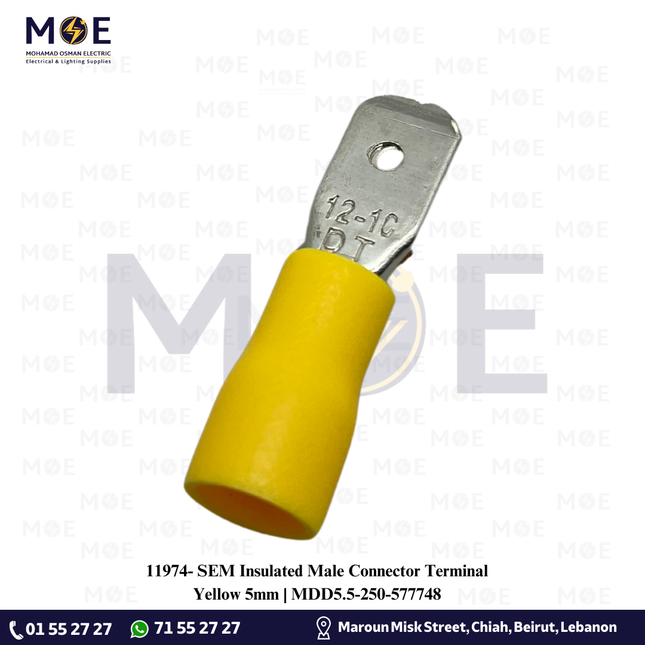 SEM Insulated Male Connector Terminal Yellow 5mm | MDD5.5-250-577748