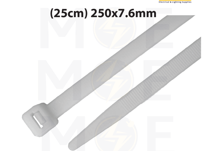 Giantlok Cable Tie White ( 25cm ) 250x7.6mm | GT-250HD | رباط بلاستيك عريض ابيض