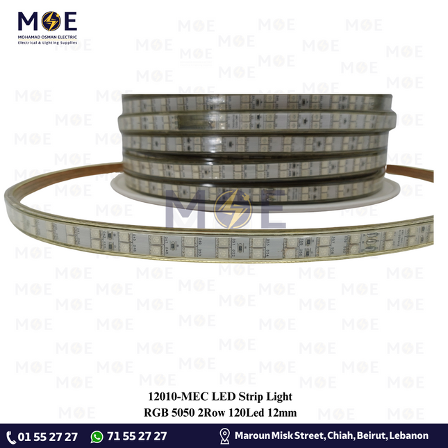 MEC LED Strip Light Double RGB 5050 2Row 120Led 12mm R50mt