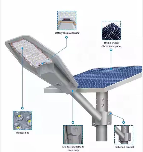 LEADER LED SMD IP67 Solar Street Light With Remote Controller Warmwhite 400W | MJ-XJ804