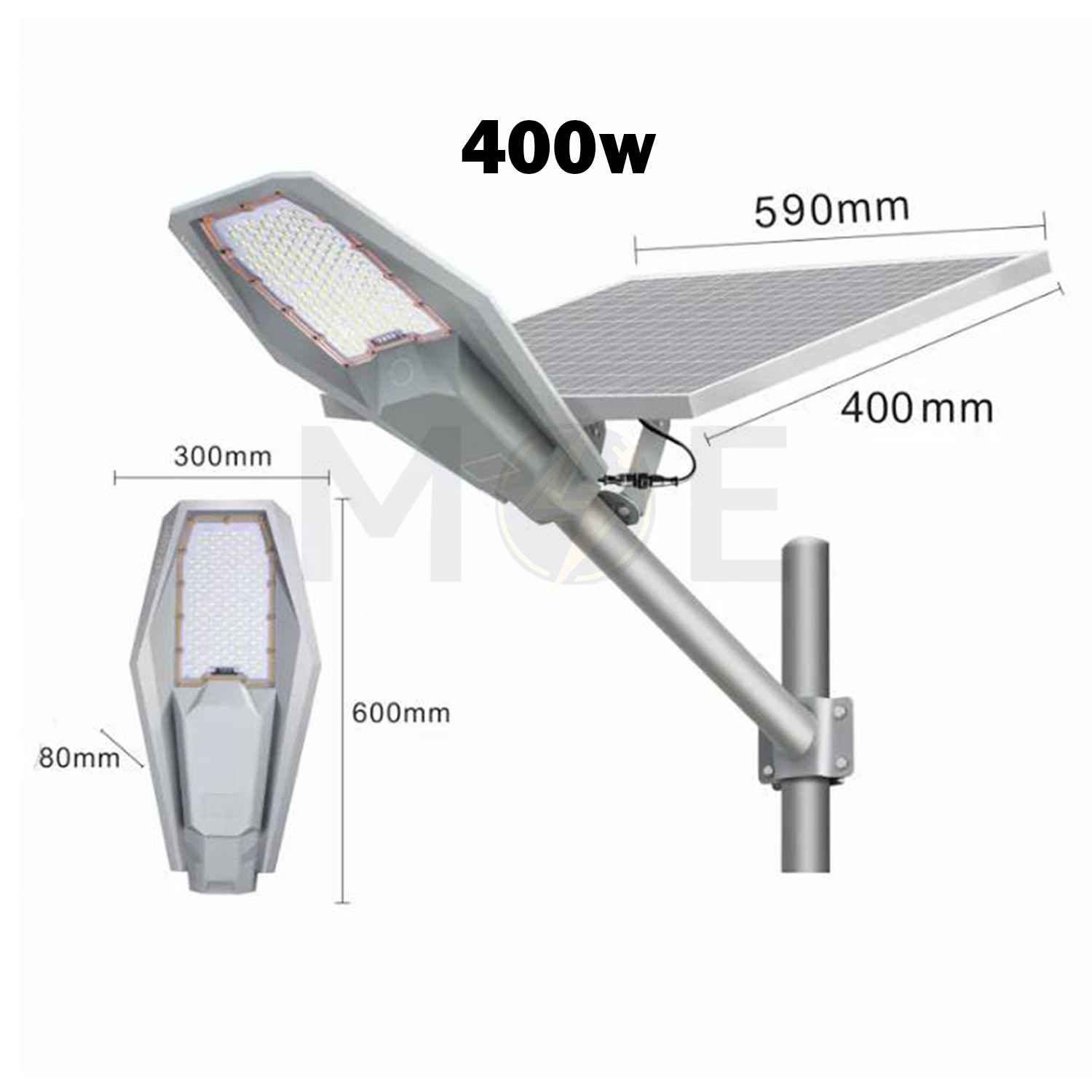 LEADER LED SMD IP67 Solar Street Light With Remote Controller Warmwhite 400W | MJ-XJ804