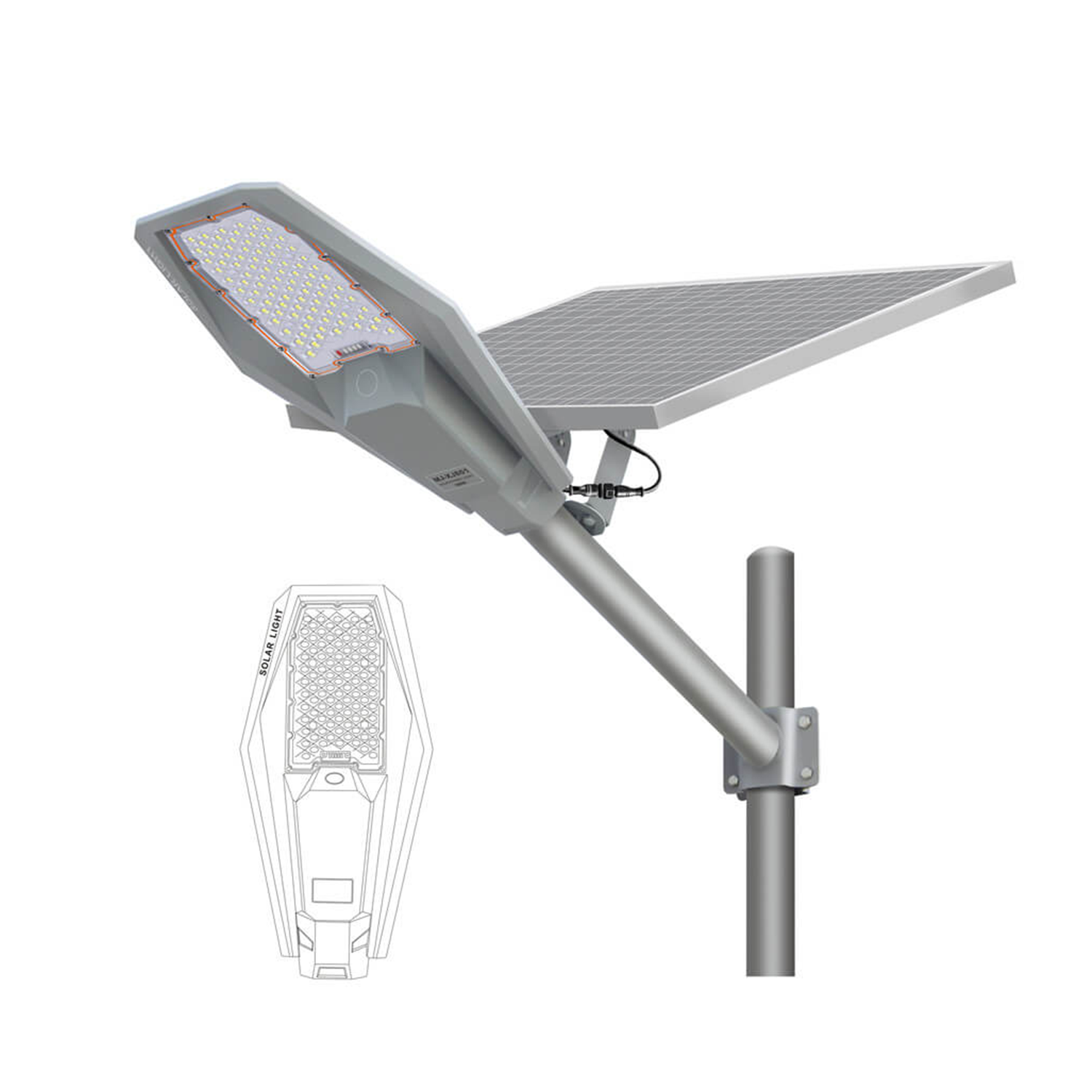 LEADER LED SMD IP67 Solar Street Light With Remote Controller Warmwhite 400W | MJ-XJ804