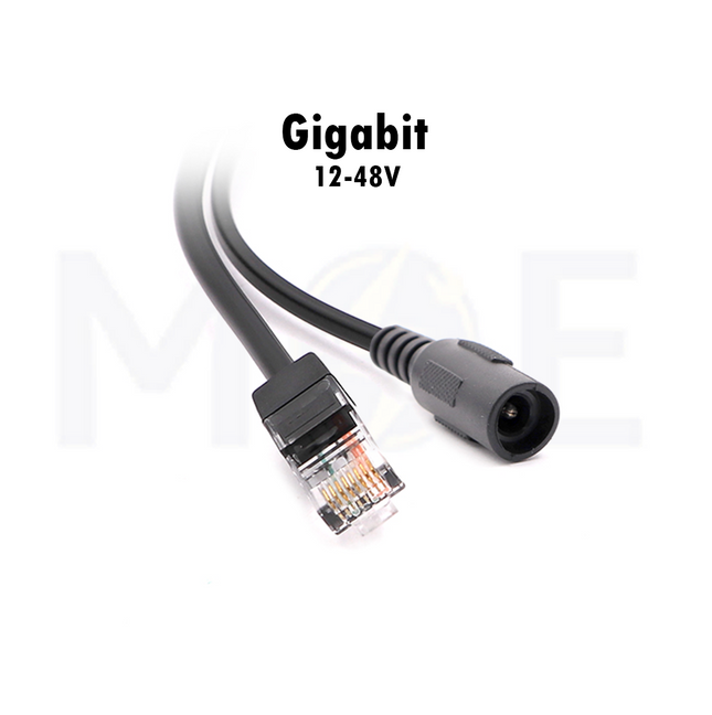 Gigabit POE Power Adapter Injector & Splitter DC Female 12-48V 10/100/1000M