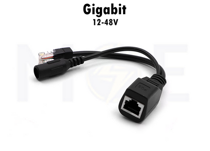 Gigabit POE Power Adapter Injector & Splitter DC Female 12-48V 10/100/1000M