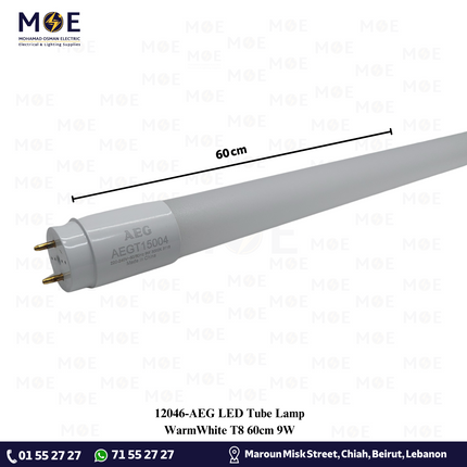 AEG LED Tube Lamp WarmWhite T8 60cm 9W