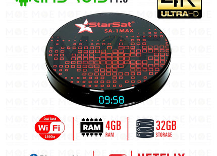 Starsat 4K Android 11.0 TV Box 4GB+32GB  SA-1Max - تي في بوكس (1)