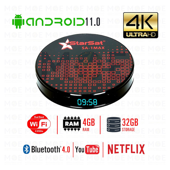 Starsat 4K Android 11.0 TV Box 4GB+32GB  SA-1Max - تي في بوكس (1)