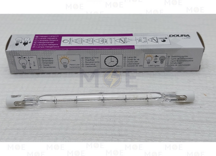 Doura Halogen Floodlight Lamp Double Ended WarmWhite Clear R7S 118mm 150W | 81507S/118 | لمبة برجكتور هالوجين شفاف طويل