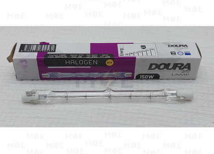 Doura Halogen Floodlight Lamp Double Ended WarmWhite Clear R7S 118mm 150W | 81507S/118 | لمبة برجكتور هالوجين شفاف طويل