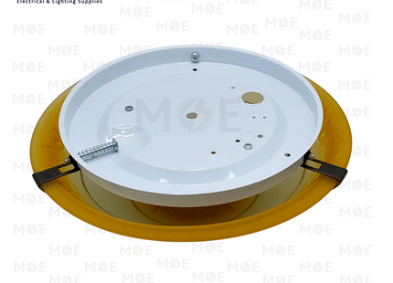 Murano Ceiling Light / Downlight Glass Round Amber 2xE27 30cm | غلوب سقف/ بلافونيه زجاج مورانو مدور عسلي ملاقط حديد