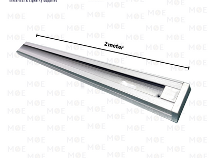 Cuperlight Surface Mounted 2 Wire Track Light Rail Silver 2mt | سكة سبوت فضي