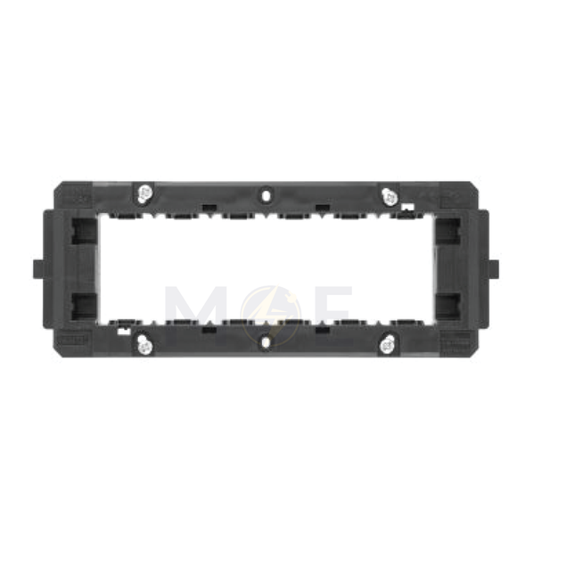 Gewiss VIRNA System Mounting Frame Black 6module +screws | GW24230 | شاسي مسدسة اسود