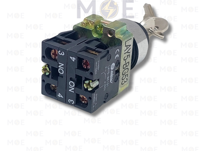 Orient Selector Switch with Key NO/NO 22mm M-0-M | LAY5-BG53 | مفتاح مع مارش مع مفتاح