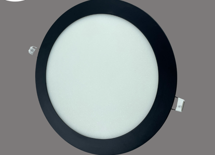 Cuperlight LED Downlight/ Panel Light Black Ceiling Flush Mounted Circular Warmwhite 20.5cm 22W | KG-812 | سبوت ليد مدور مخفي اسود ورم وايت
