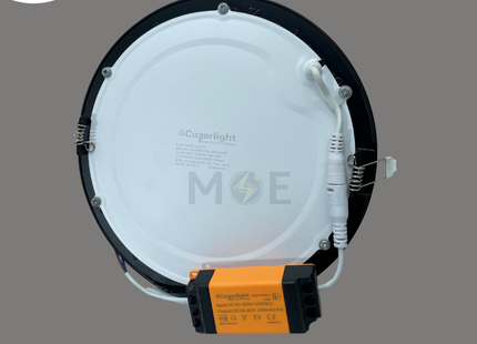 Cuperlight LED Downlight/ Panel Light Black Ceiling Flush Mounted Circular Warmwhite 20.5cm 22W | KG-812 | سبوت ليد مدور مخفي اسود ورم وايت