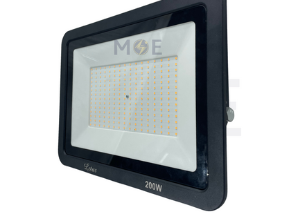 Lotus SMD LED Floodlight 200W Warmwhite IP65 | 01FL-SL-200W | برجكتور ليد انارة مطري اسود ورم وايت