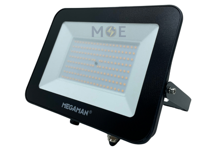 Megaman SMD LED Floodlight 100W WarmWhite 9000Lm IP65 | ZDL3010 | برجكتور ليد انارة اسود ورم وايت