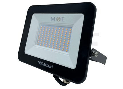 Megaman SMD LED Floodlight 50W WarmWhite IP65 | ZDL3010 | برجكتور ليد انارة اسود ورم وايت