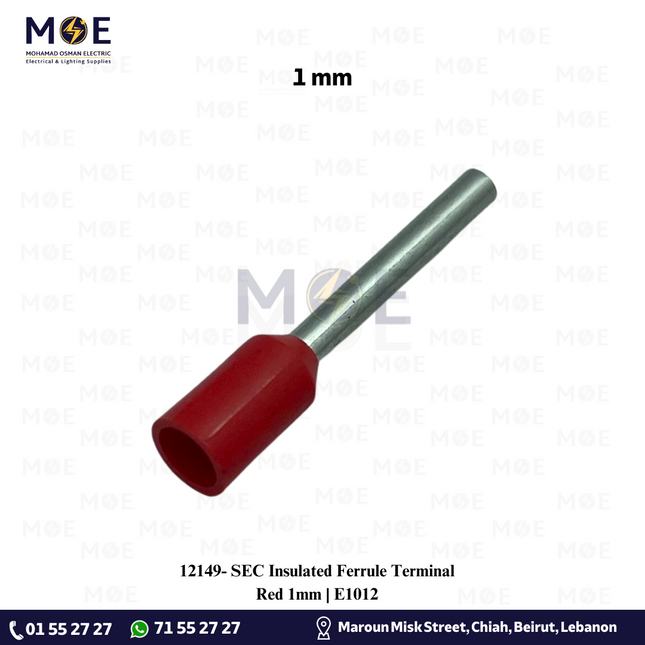 SEC Insulated Ferrule Terminal Red 1mm | E1012