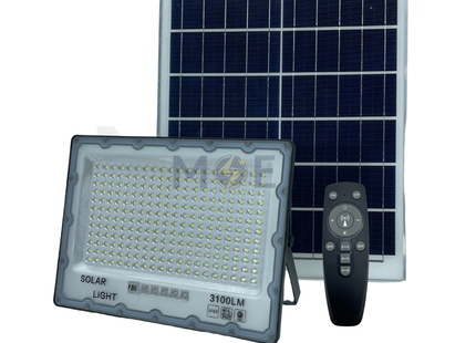 SMD LED Floodlight Solar With Solar Panel & Remote Control 300W Daylight 3100Lm IP65 | LAPLEDSOLFL3100LM | برجكتور ليد مع لوحة طاقة شمسية و ريموت كونترول دايلايت
