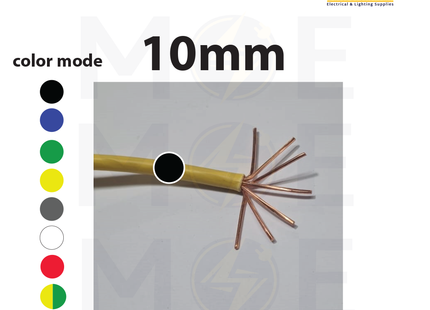 Liban Cables Single Core Stranded 10mm Black | NYA | شريط مفرد قاسي اسود