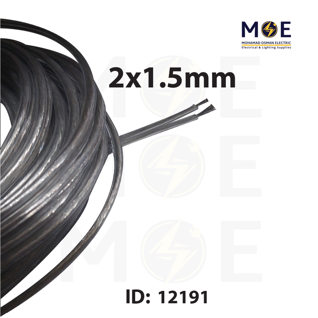 Speaker Wire Audio Video AV High Performance Transparent 2x1.5mm شريط سبيكر شفاف