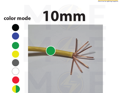 Liban Cables Single Core Stranded 10mm Green | NYA | شريط مفرد قاسي اخضر